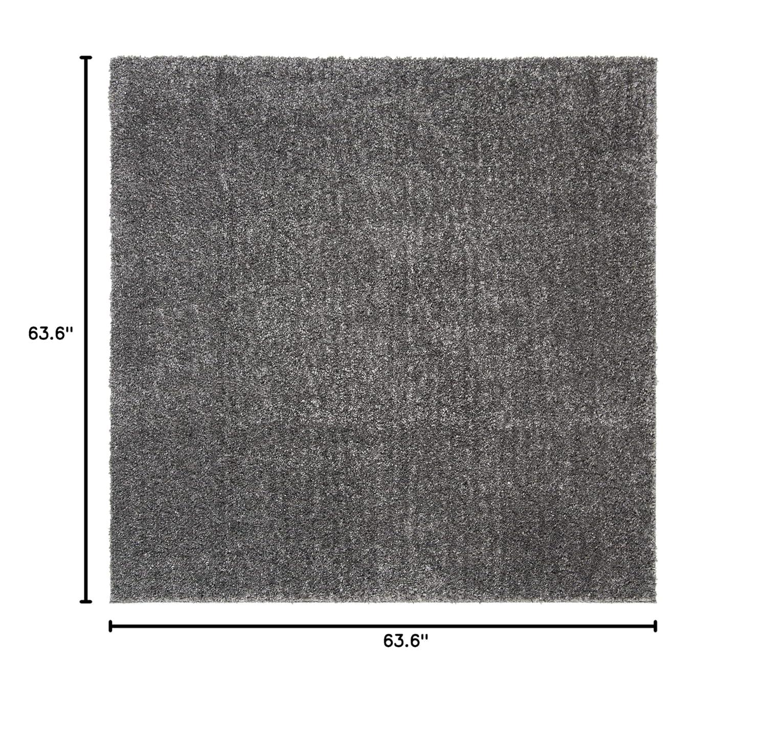 August Shag 900 AUG900 Power Loomed Indoor Area Rug - Grey - 5'3"x5'3" - Safavieh