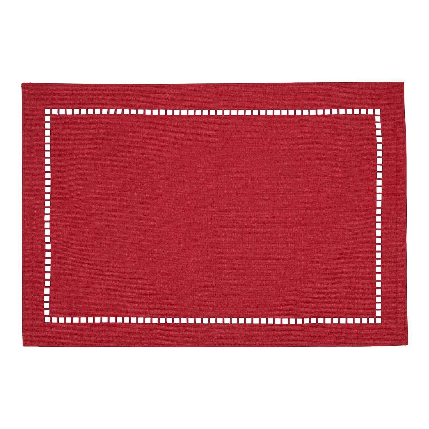 Saro Lifestyle Laser-Cut Hemstitch Placemat (Set of 4)