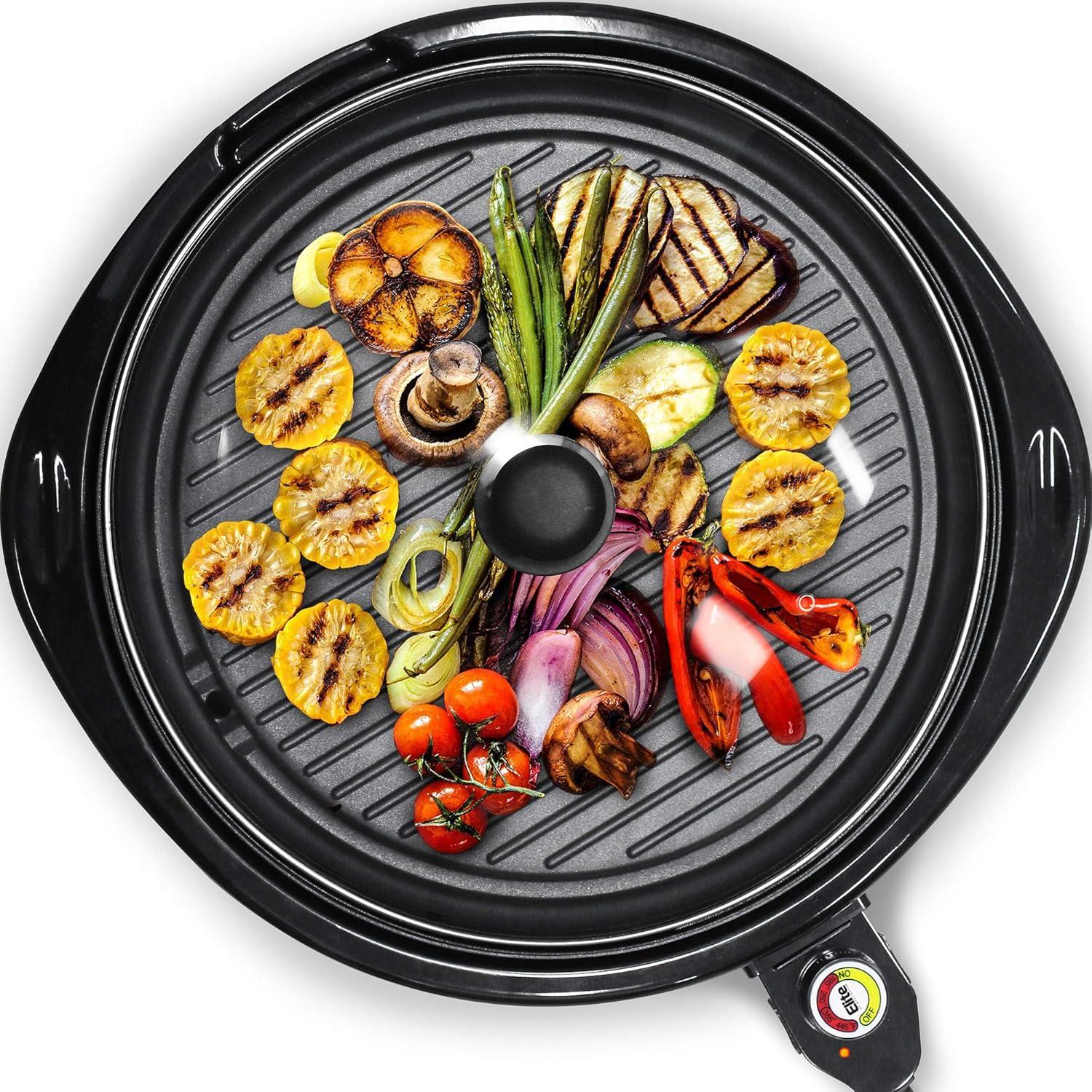 Elite Gourmet EMG-980B 14 Electric Indoor Grill, Black