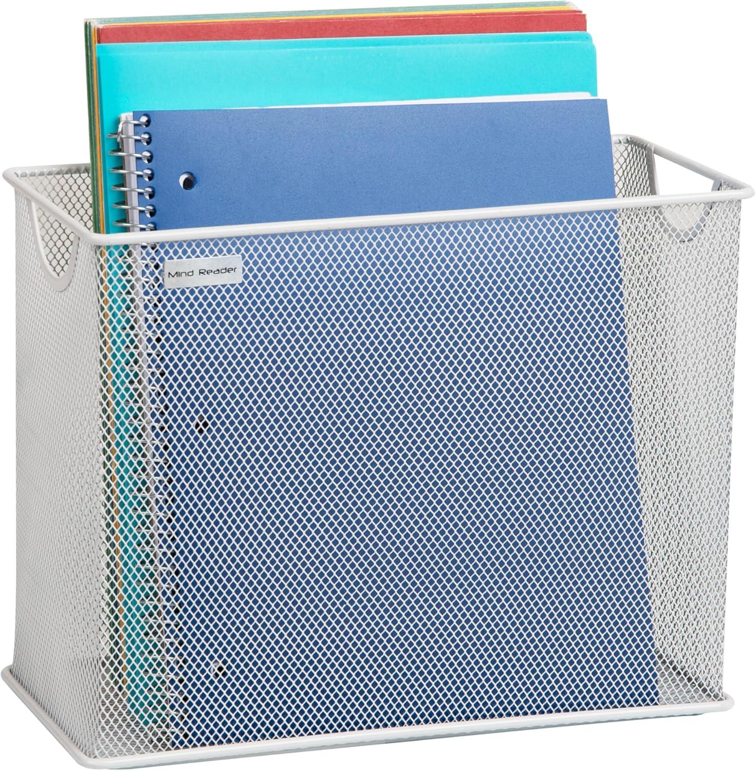 Mind Reader Metal Mesh File Organizer Storage Basket for Letters