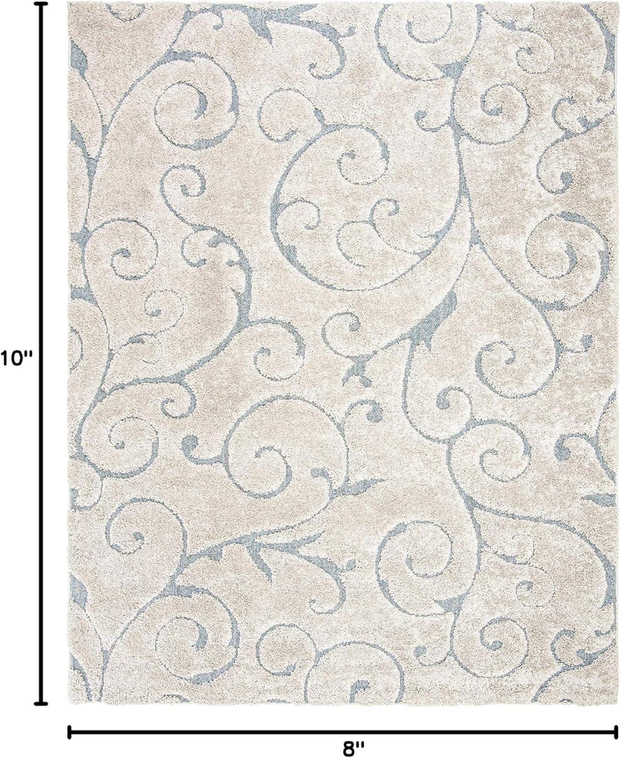 Florida Shag SG455 Power Loomed Area Rug - Beige/Blue Grey - 8'x10' - Safavieh.