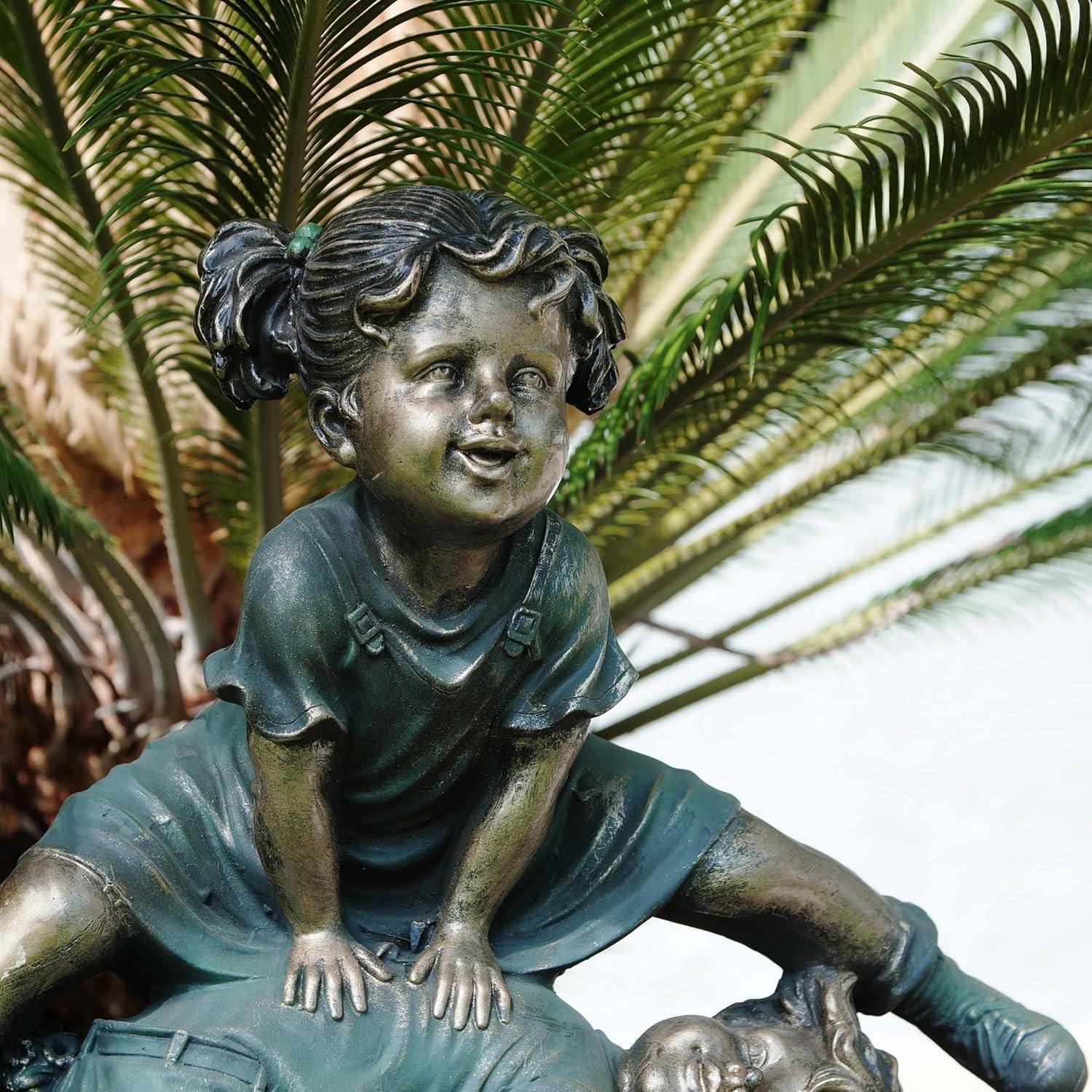 Alpine Corporation Niña Saltando sobre la Estatua Del Niño