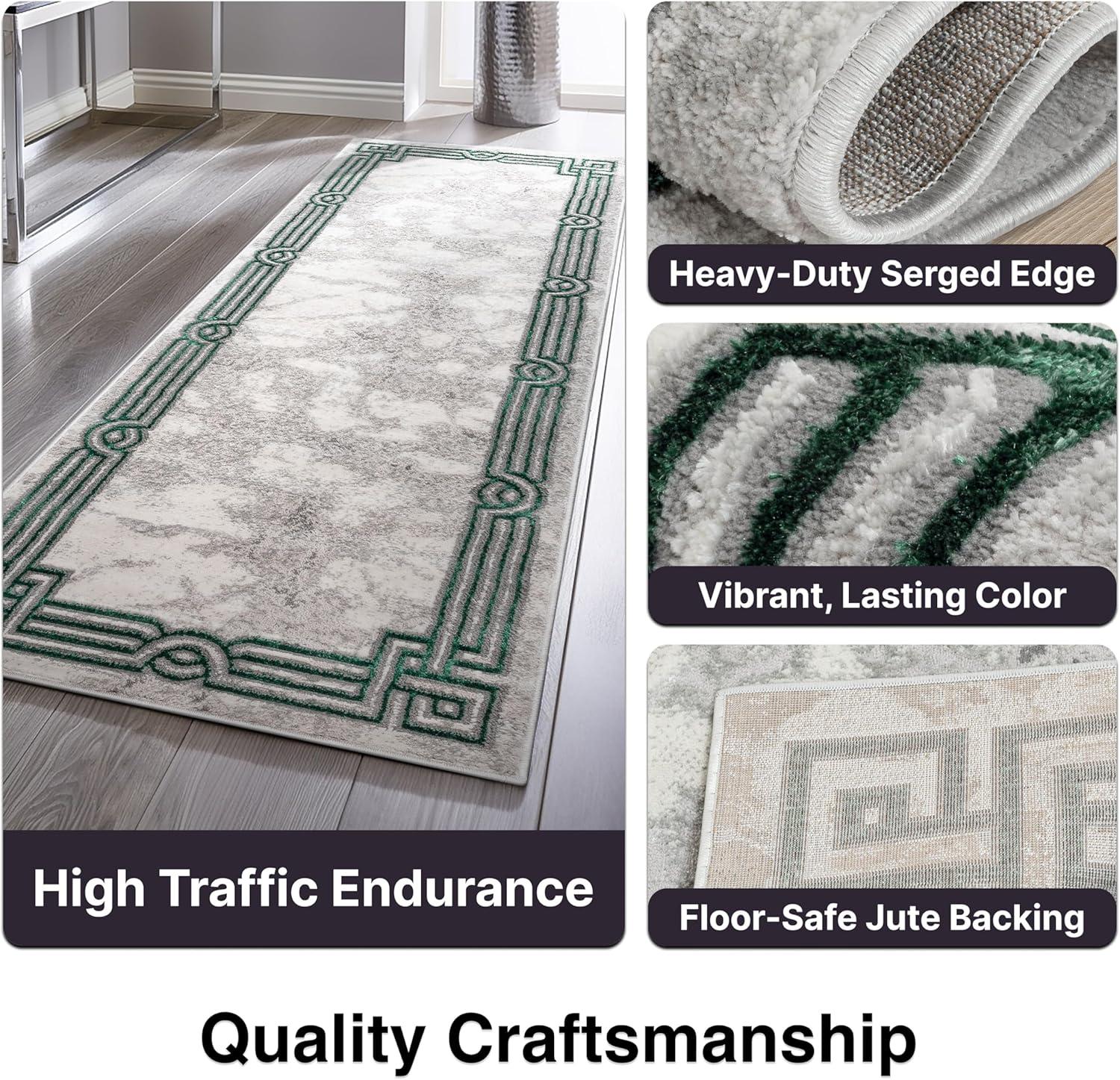 Well Woven Fairmont Huntington Modern Abstract Marble Pattern Green 5'3" x 7'3" Area Rug