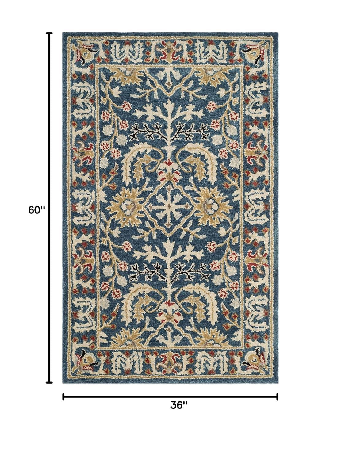 Antiquity AT64 Hand Tufted Area Rug - Dark Blue/Multi - 3'x5' - Safavieh.