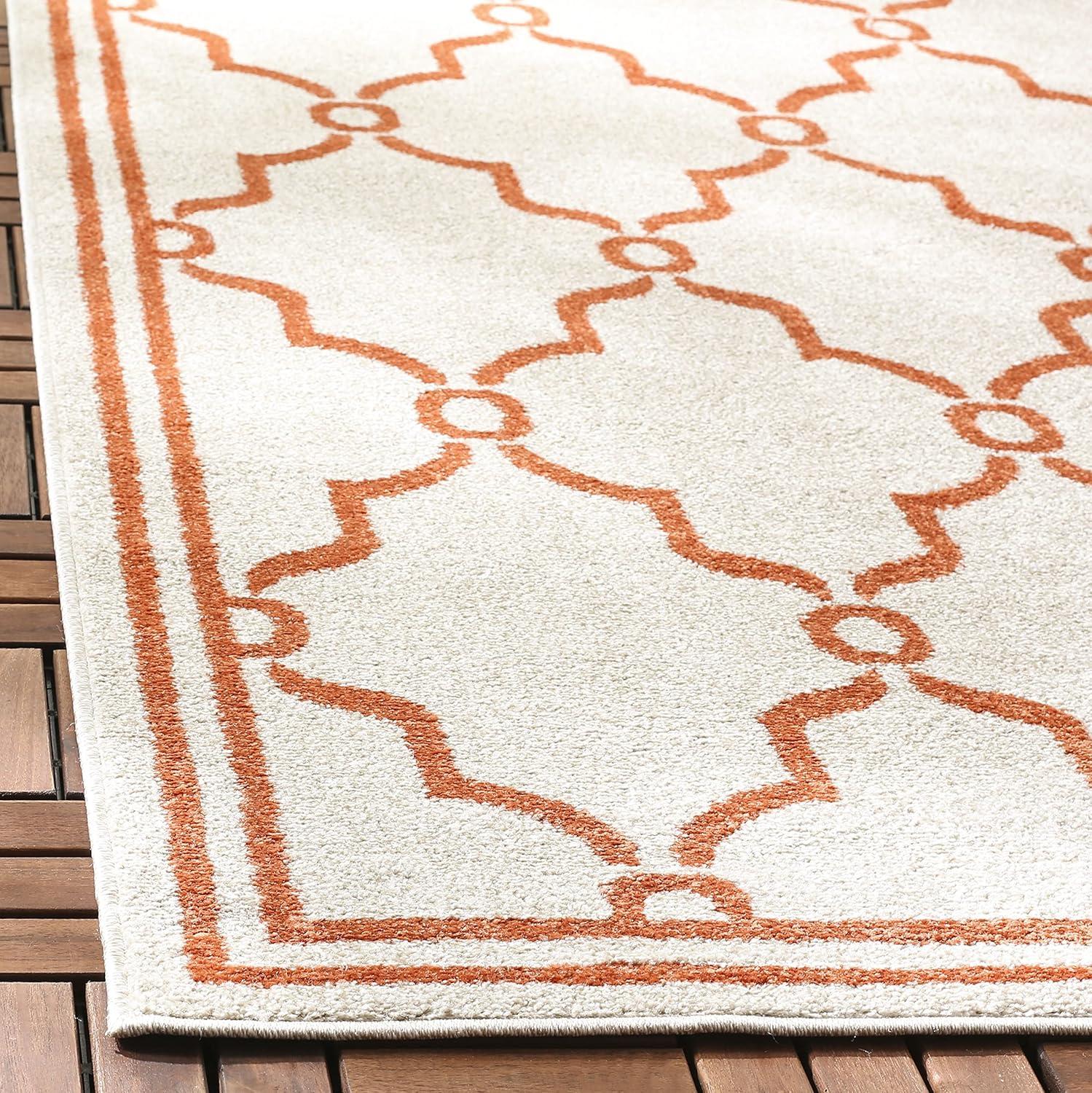 Amherst AMT414 Power Loomed Indoor Accent Rug - Beige/Orange - 3'x5' - Safavieh