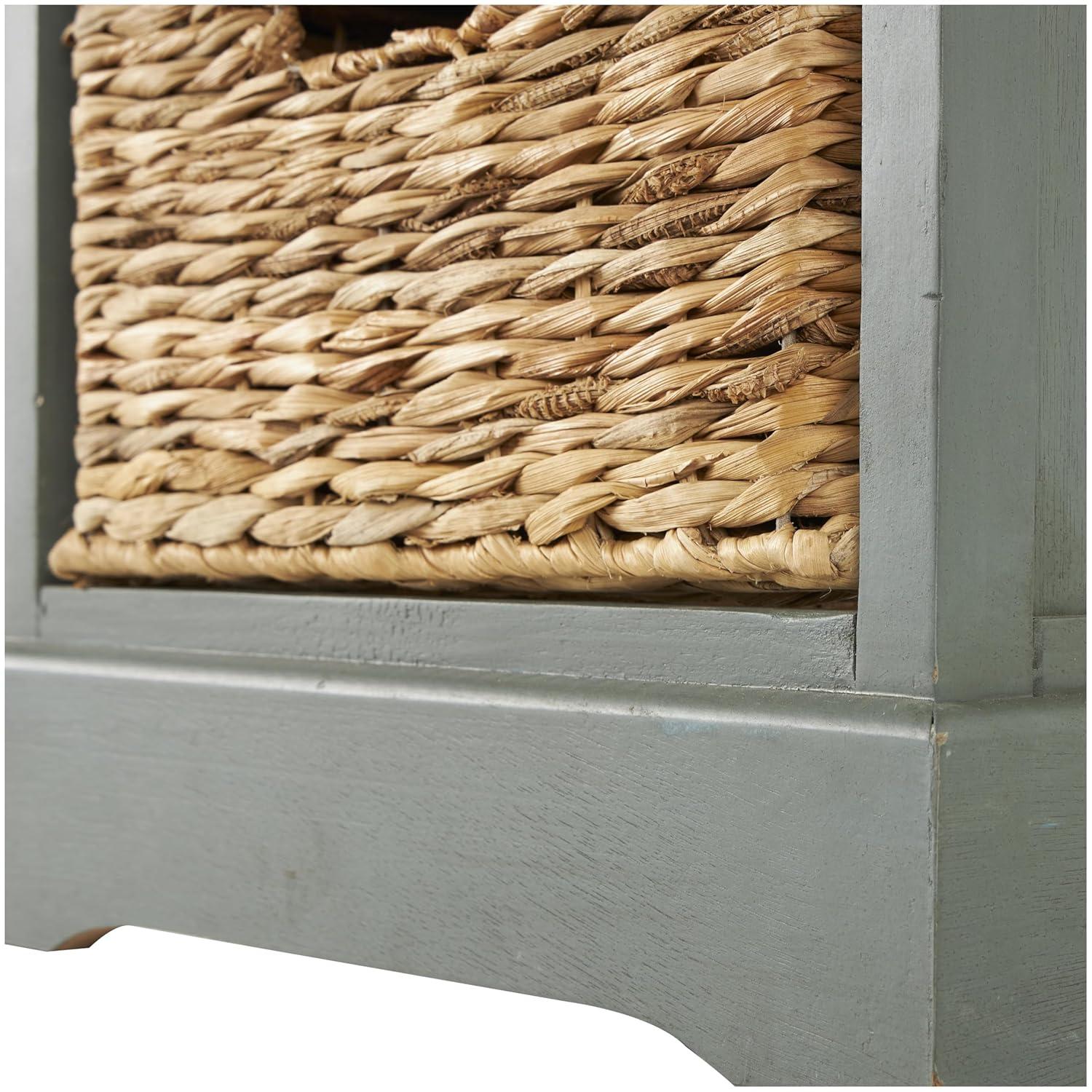 Wooden Side Chest with Wicker Drawers Brown - Olivia & May
