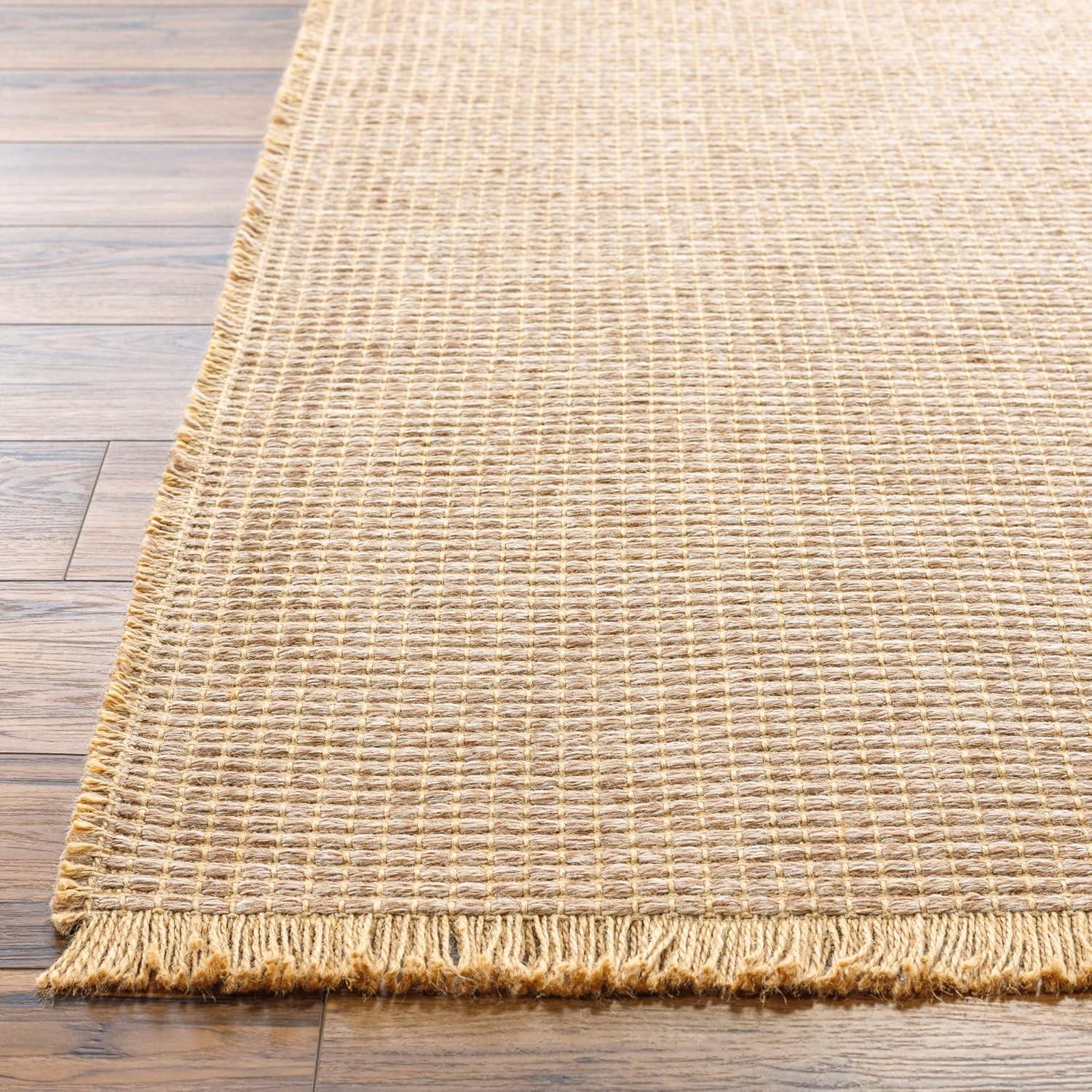 Kimi Light Brown Flat Woven Reversible Area Rug, 7'10" x 10'