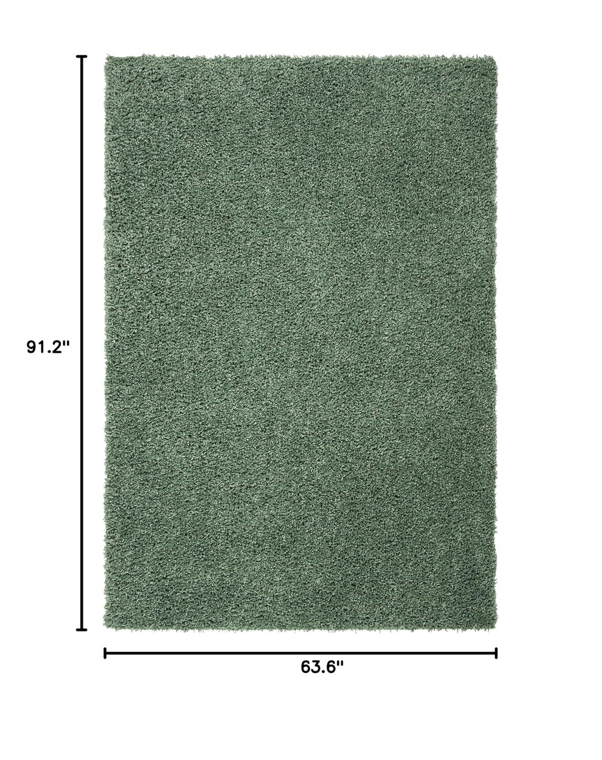 August Shag AUG200 Power Loomed Indoor Area Rug - Green - 5'3"x7'6" - Safavieh