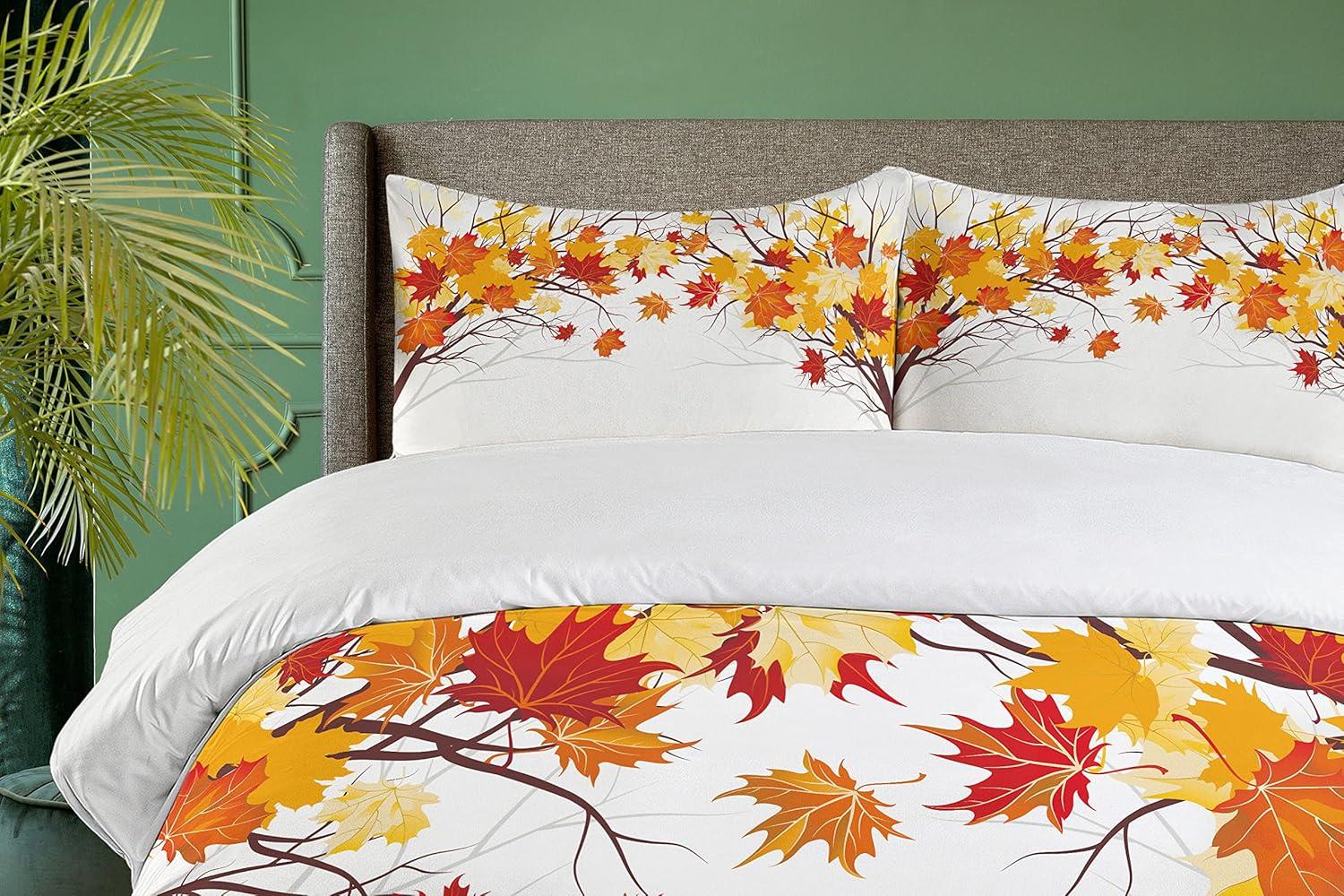 Fall Modern & Contemporary Floral Duvet Cover Set