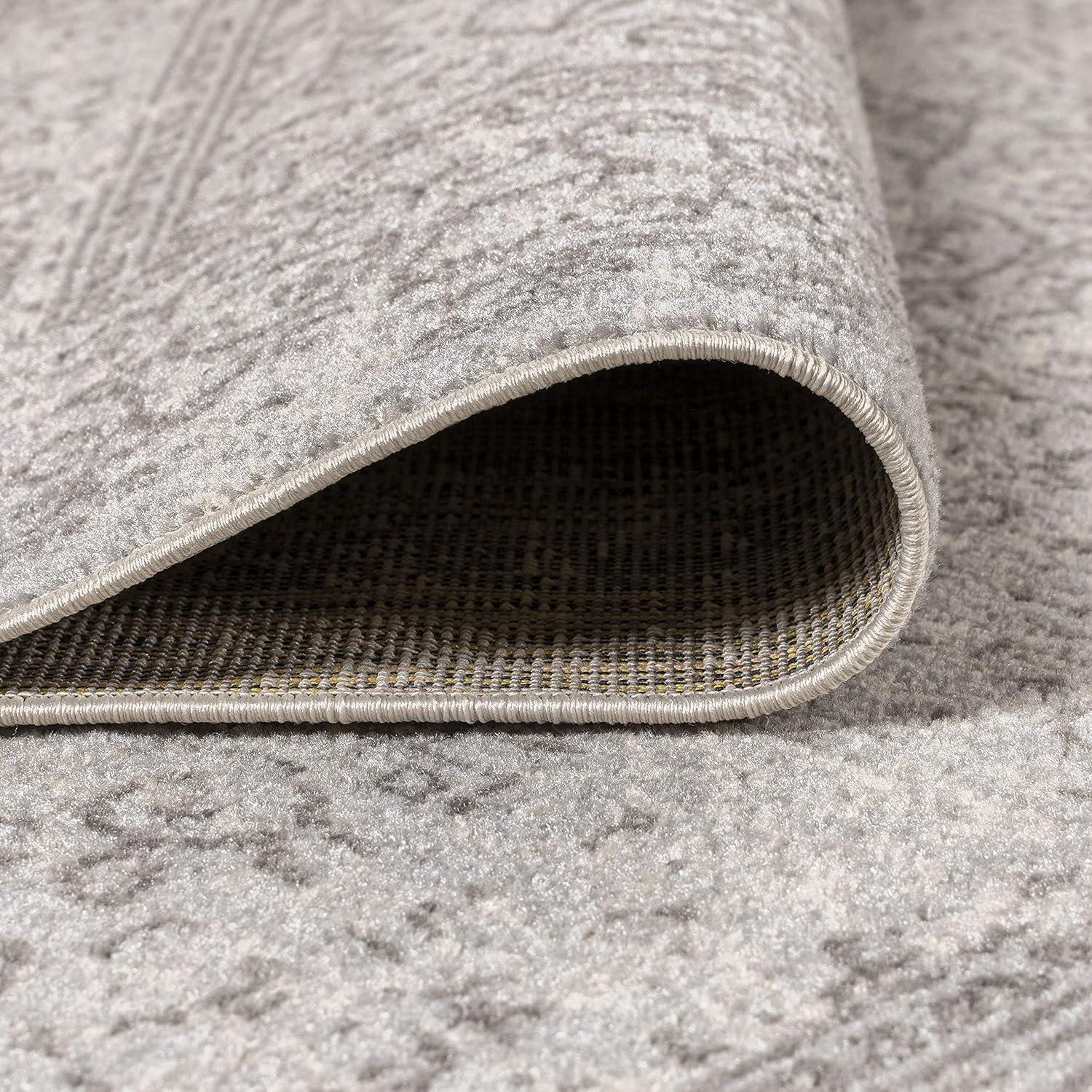 3'x5' Ferro Filigree Charcoal Black and White Area Rug, Gray/Dark Gray - JONATHAN Y