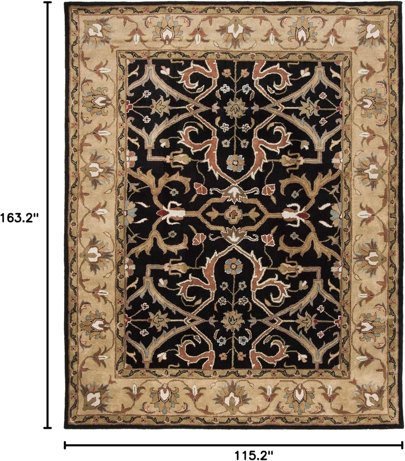 SAFAVIEH Heritage Oslo Traditional Wool Area Rug, Charcoal/Beige, 9'6" x 13'6"