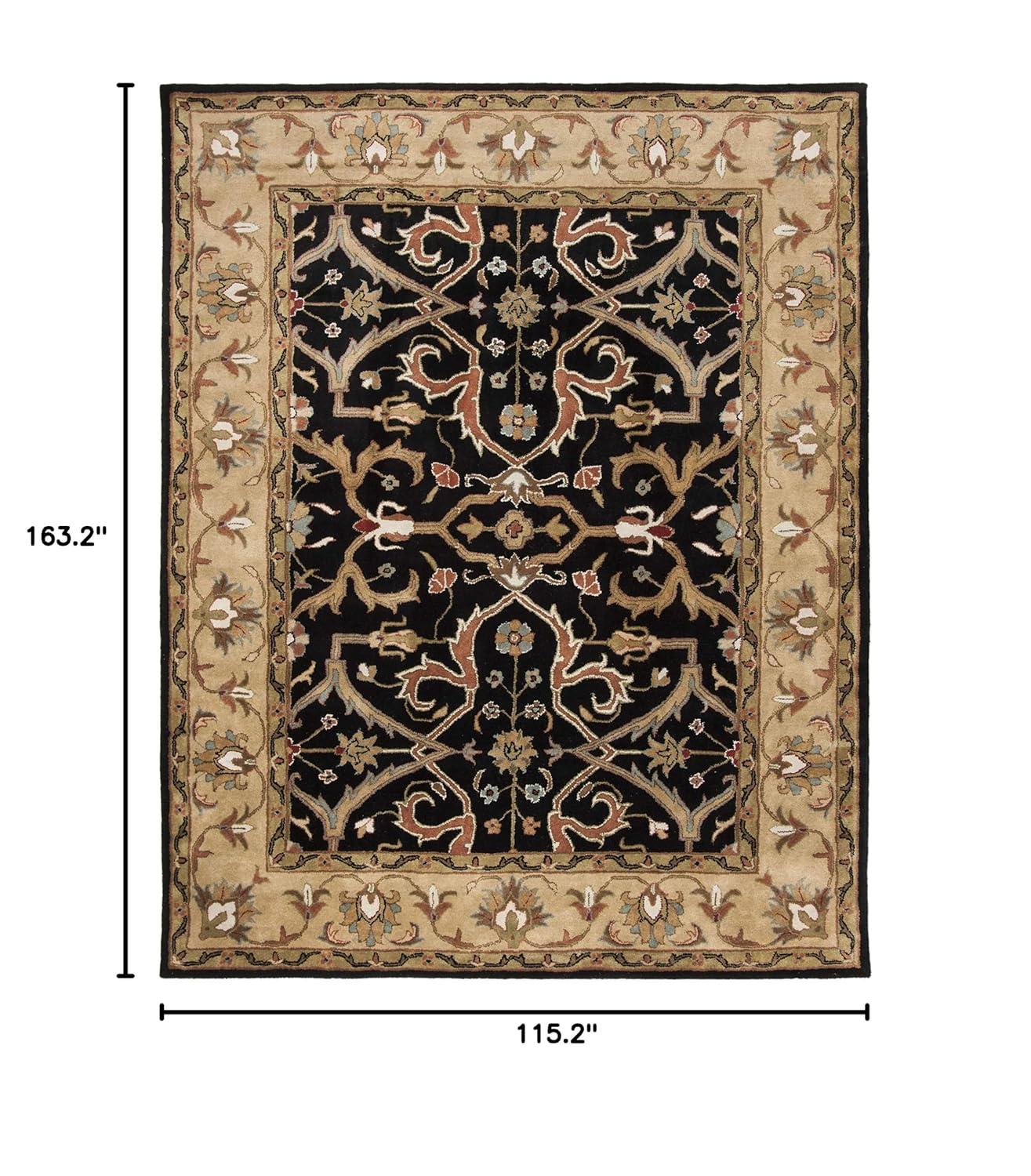 SAFAVIEH Heritage Oslo Traditional Wool Area Rug, Charcoal/Beige, 9'6" x 13'6"