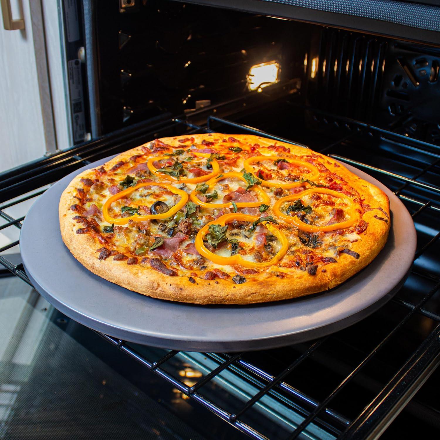 Old Stone Pizza Kitchen Glazed Pizza Stone, Grey