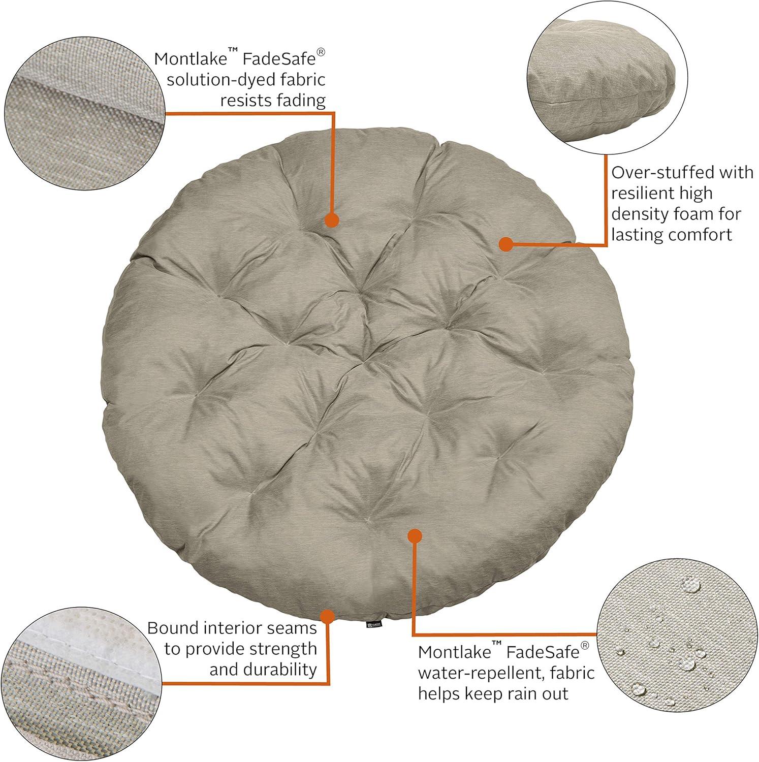 Montlake 52 in. Dia Heather Grey Water-Resistant Outdoor Papasan Cushion