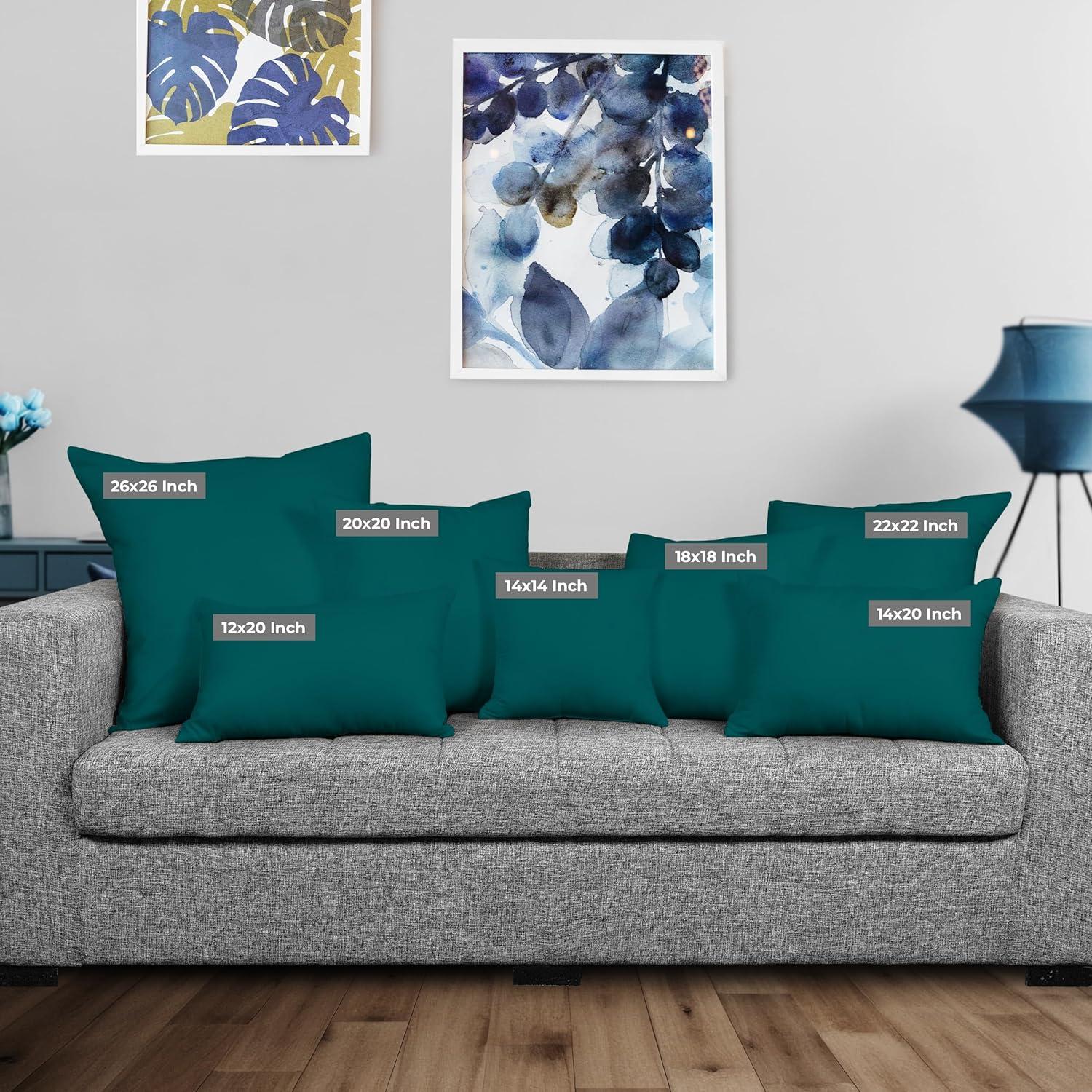 Utopia Bedding Throw Pillows (Pack of 2, Dark Teal), 12 x 20 Inches Indoor Decorative Pillow Insert for Sofa, Bed and Couch