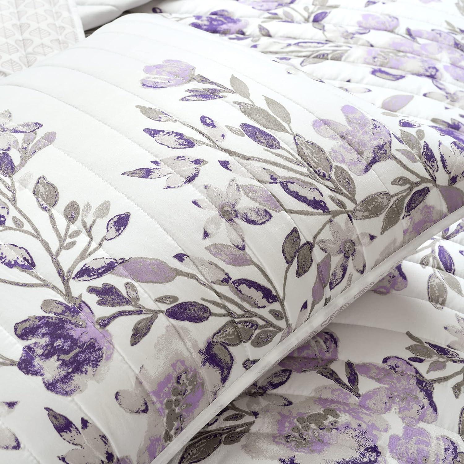 Home Boutique Tanisha Quilt Gray/Purple 5Pc Set King