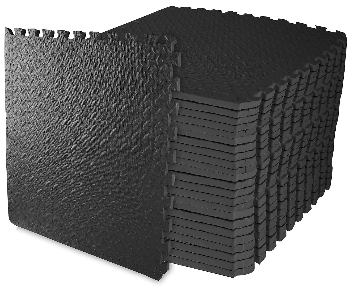 Signature Fitness Puzzle Exercise Mat with EVA Foam Interlocking Tiles