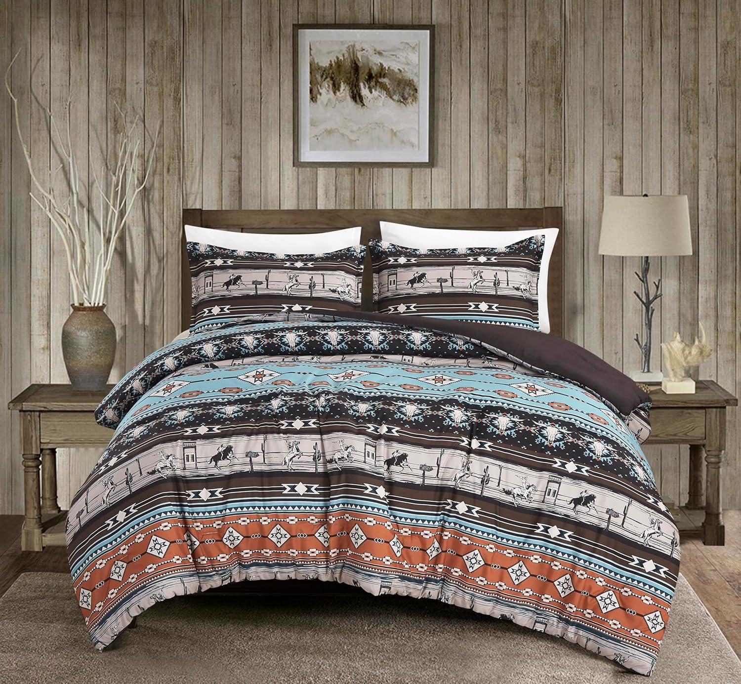 Chezmoi Collection Sawyer Southwestern Cowboys Rodeo Comforter Set