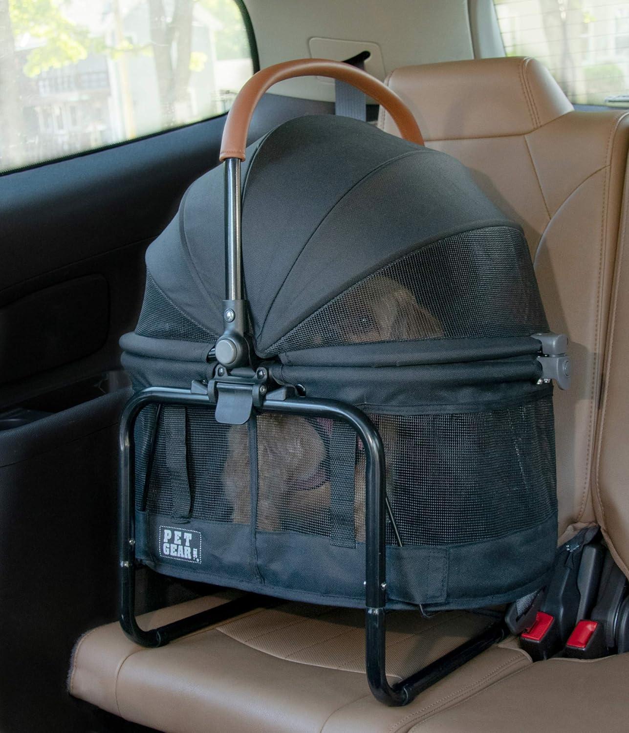 Jet Black 3-in-1 Pet Stroller, Carrier, and Booster Seat