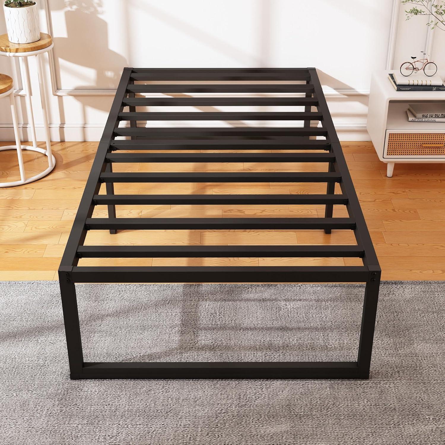 Whizmax 14 Inch King Bed Frame No Box Spring NeededHeavy Duty Metal Platform Bed Frame with Sturdy Steel Slats, Noise Free, Easy Assembly, Black