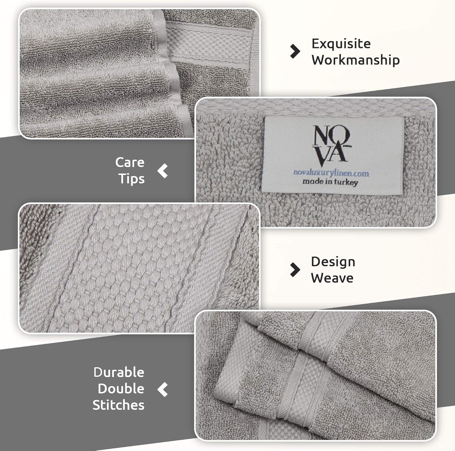 American Soft Linen 4 Pack Hand Towel Set, 100% Cotton, 16 inch by 28 inch, Hand Face Towels for Bathroom, Bright White