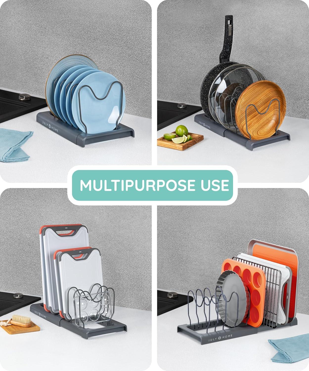 July Home Expandable Pot and Pan Organizer Rack