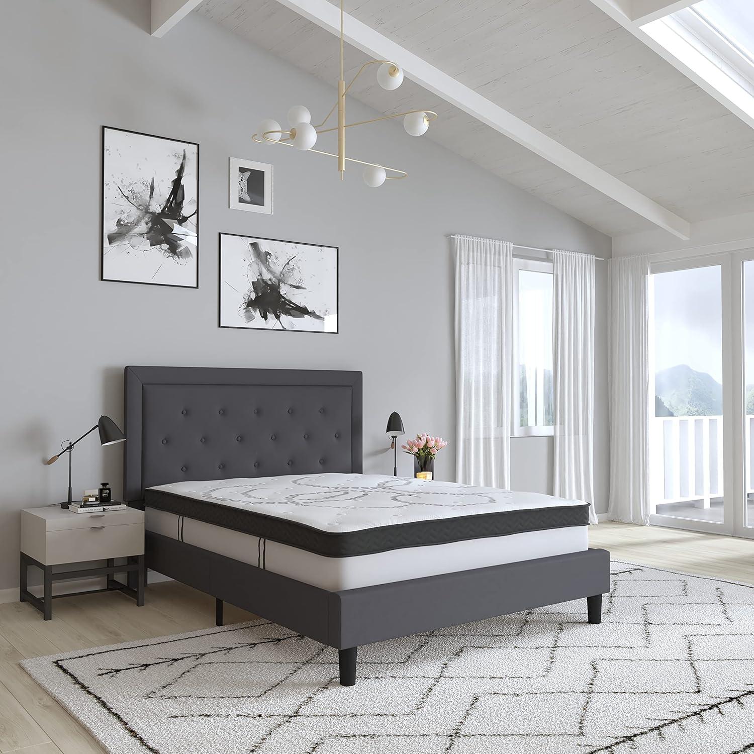 Merrick Lane 10 Inch Hybrid Full Size Mattress CertiPUR-US Certified Foam & Pocket Spring Mattress in a Box