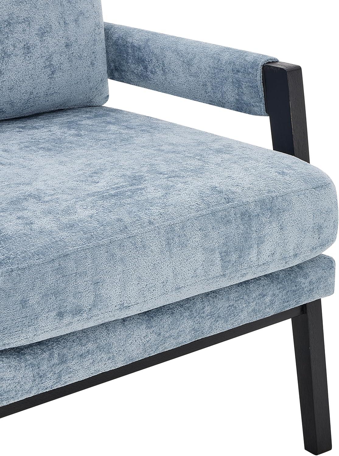 Roundhill Furniture Kelly Mid-Century Modern Chenille Upholstered Accent Armchair Blue