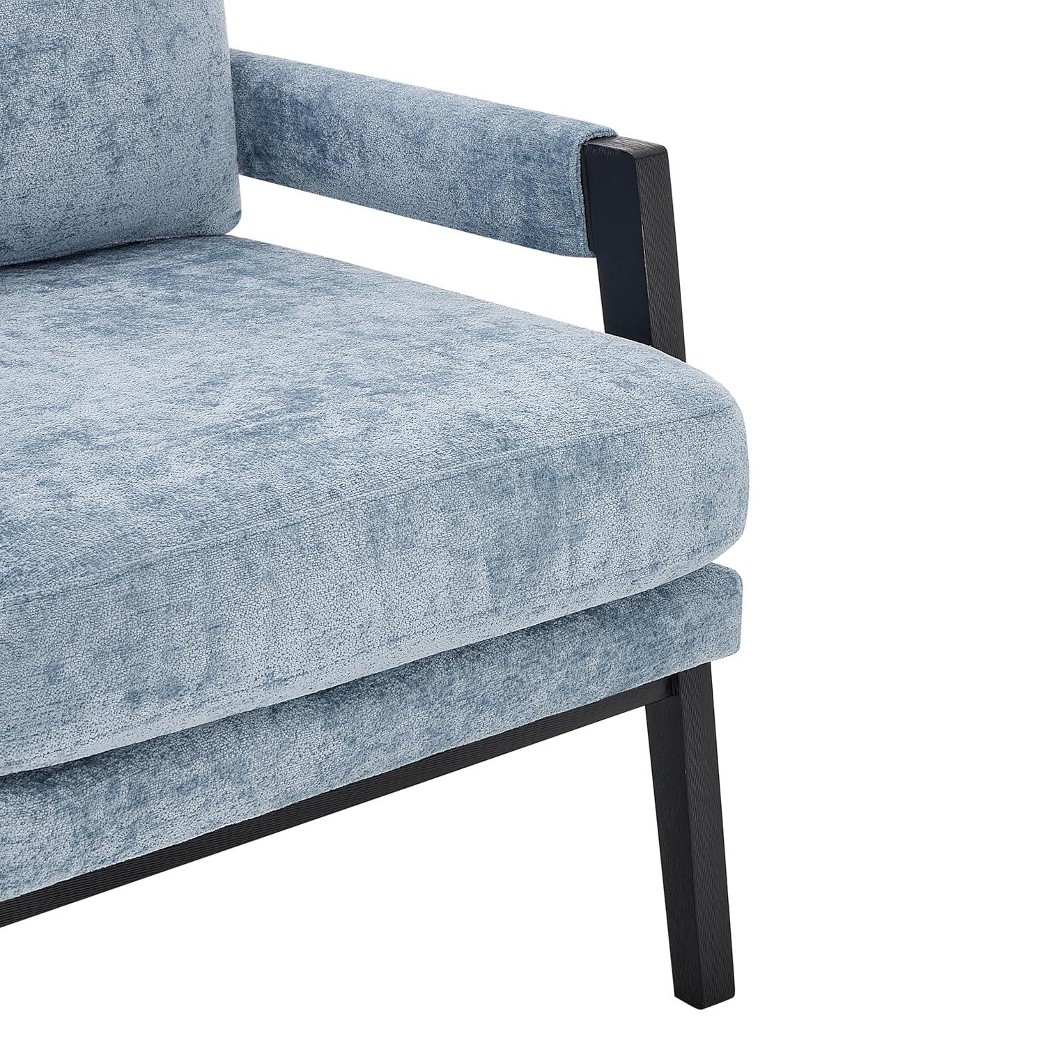 Roundhill Furniture Kelly Mid-Century Modern Chenille Upholstered Accent Armchair Blue