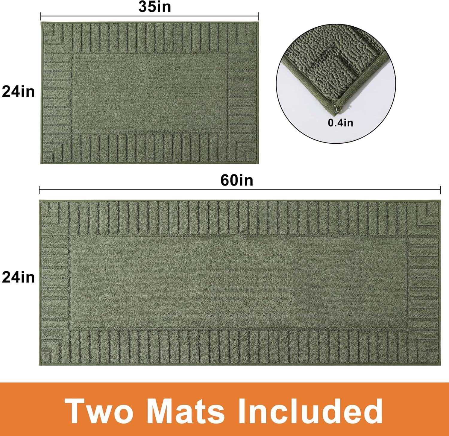 Hokku Designs Machine Washable Non-Skid Kitchen Mat 2 Pieces