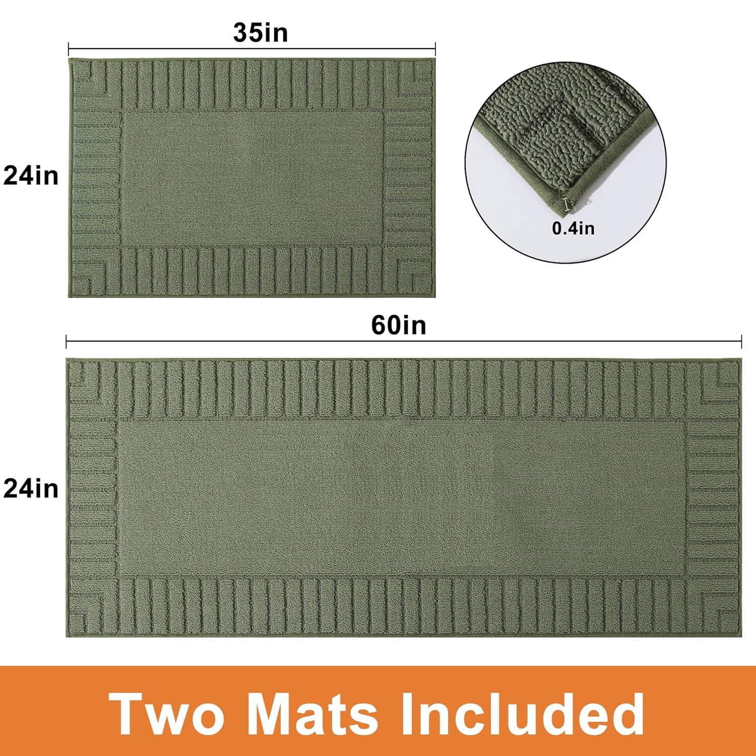 Hokku Designs Machine Washable Non-Skid Kitchen Mat 2 Pieces