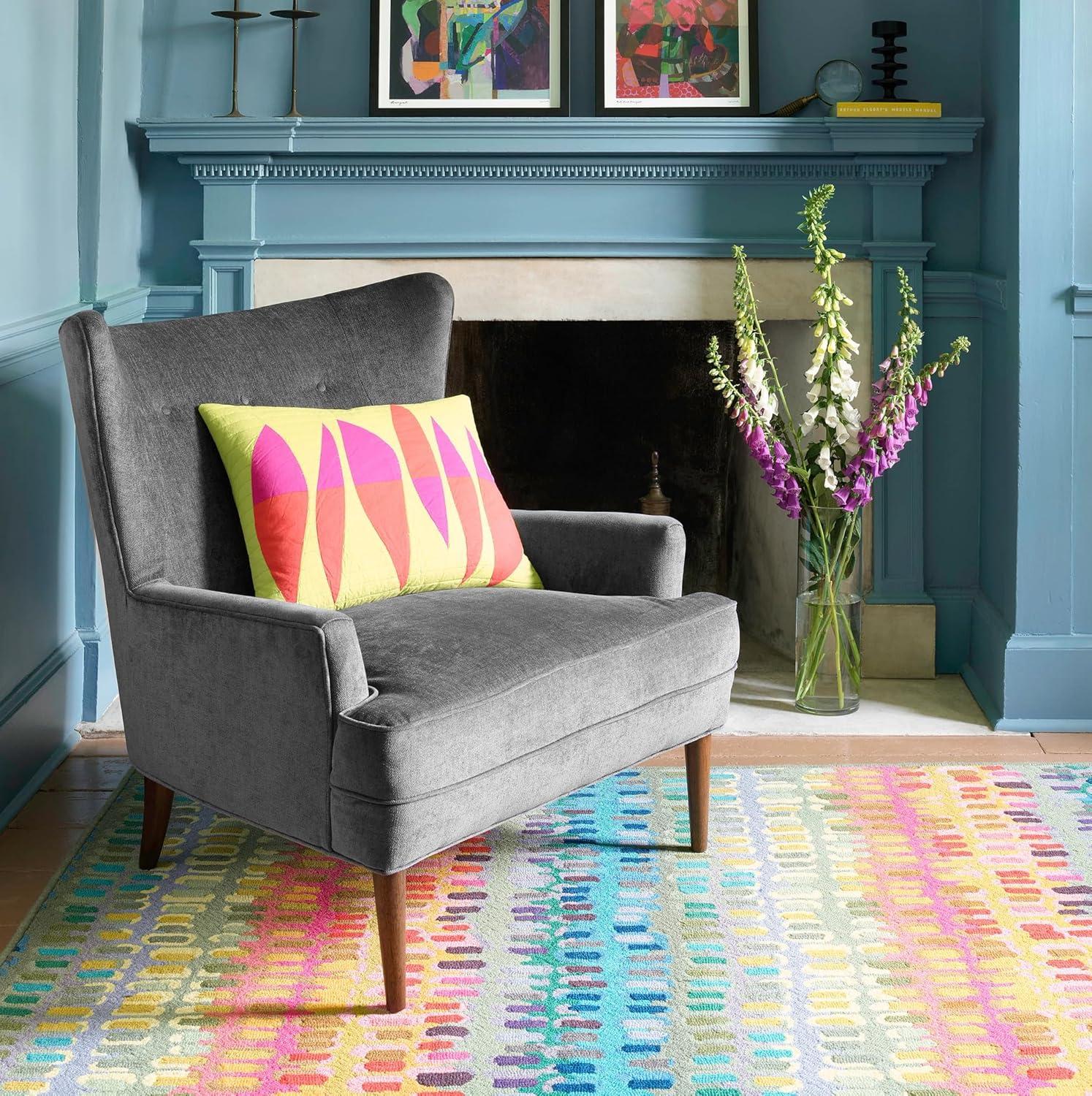 Paint Chip Multi Hand Micro Hooked Wool Rug