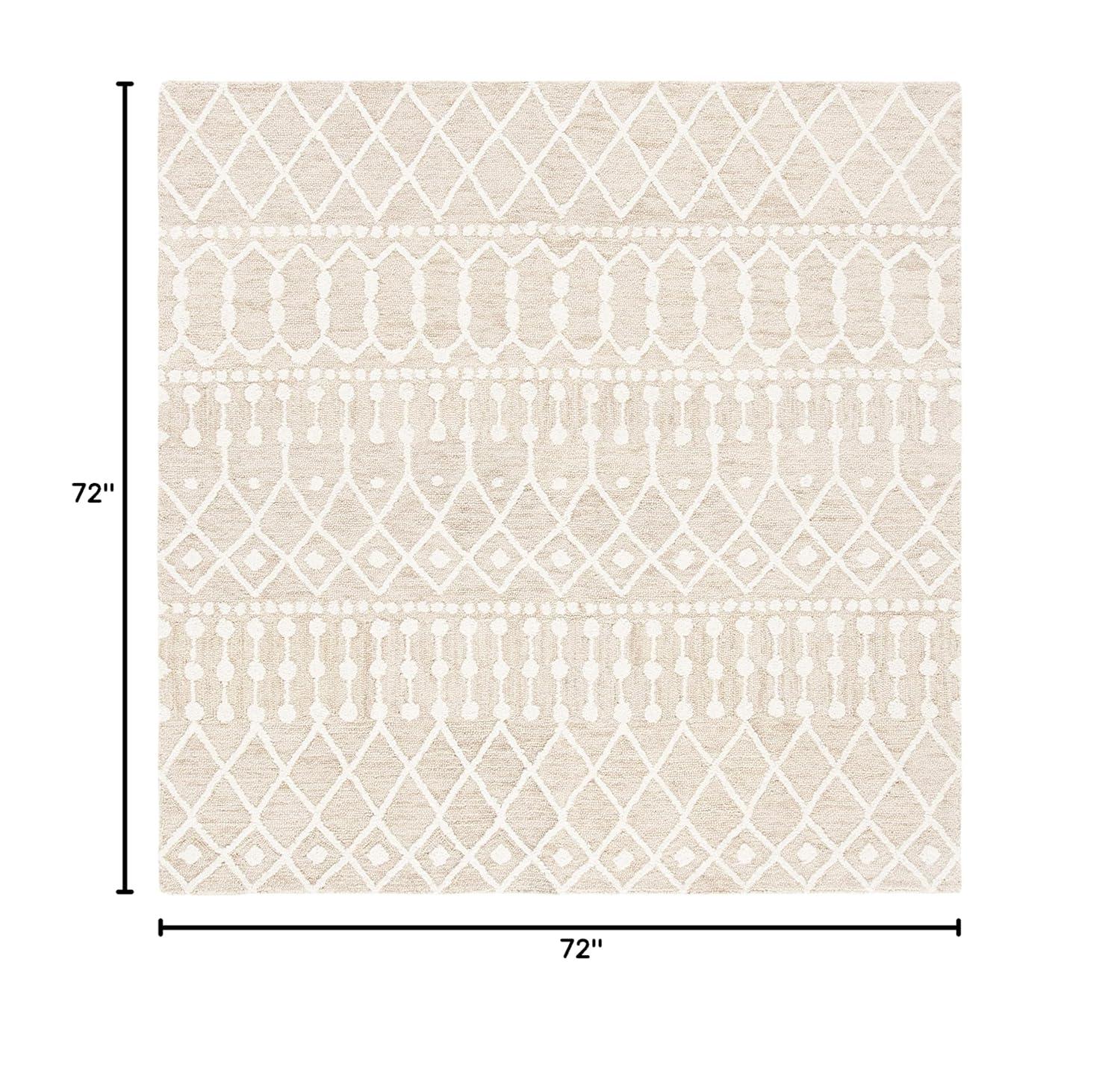 Blossom BLM115 Hand Tufted Area Rug - Beige/Ivory - 6'x6' - Safavieh.