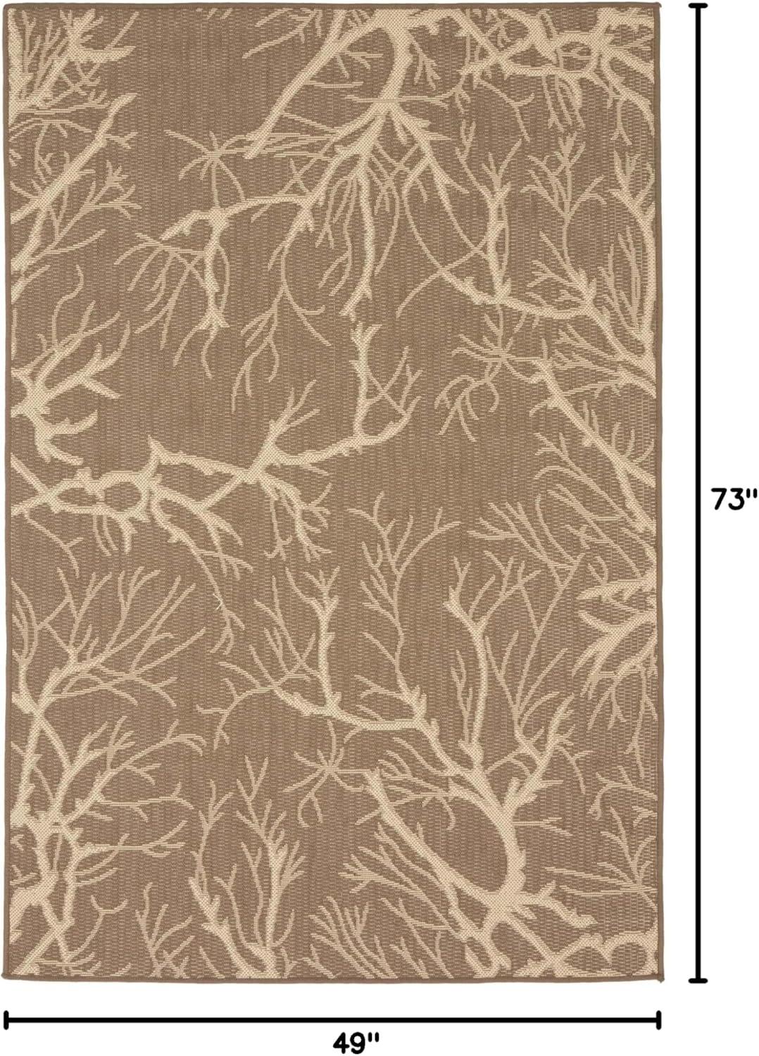 Unique Loom Outdoor Botanical Branch Floral and Botanical Woven Area Rug