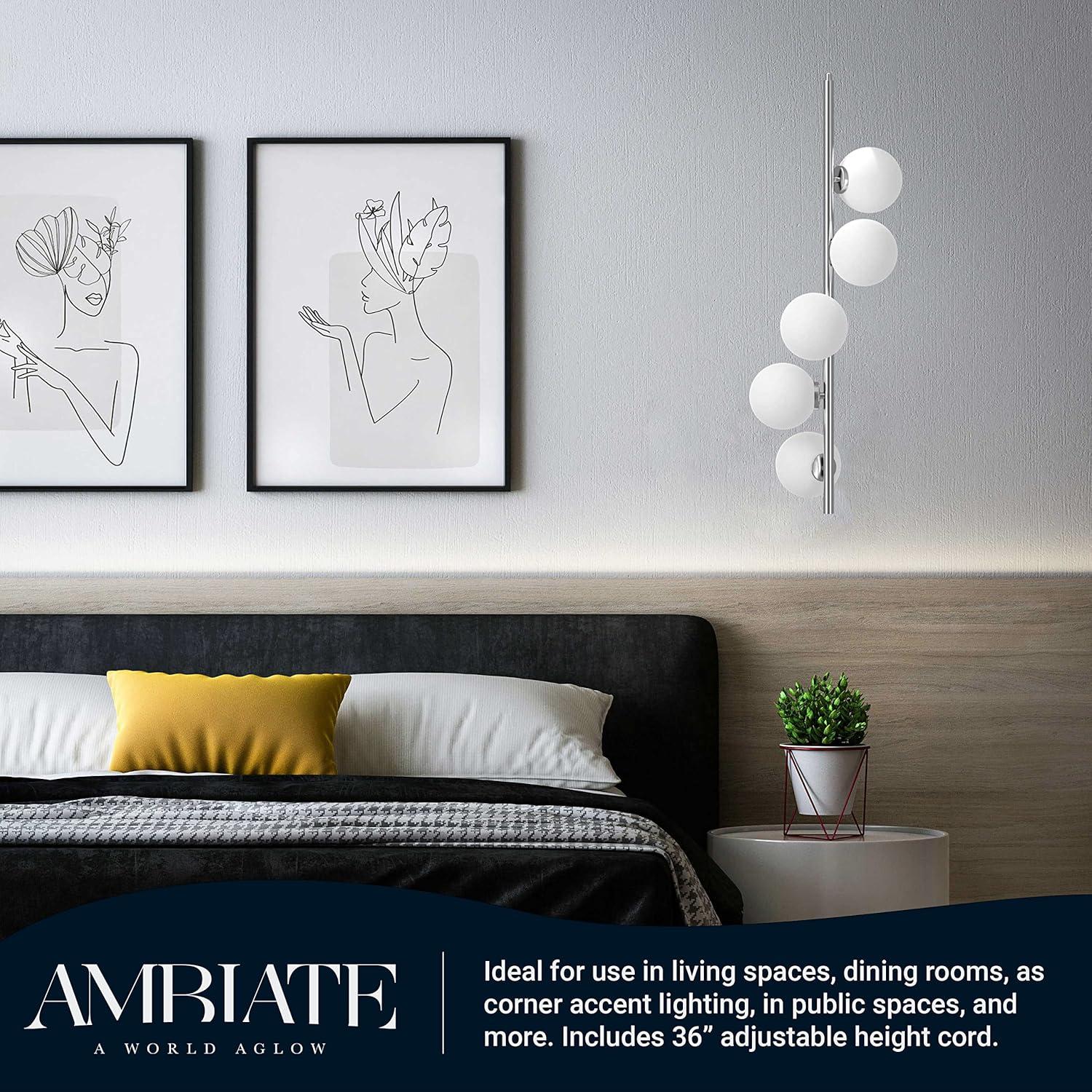 Sunshine Lighting B3167033 Ambiate Arano Linear Globe Pendant Light Fixture G9 Base - 15W - Gold