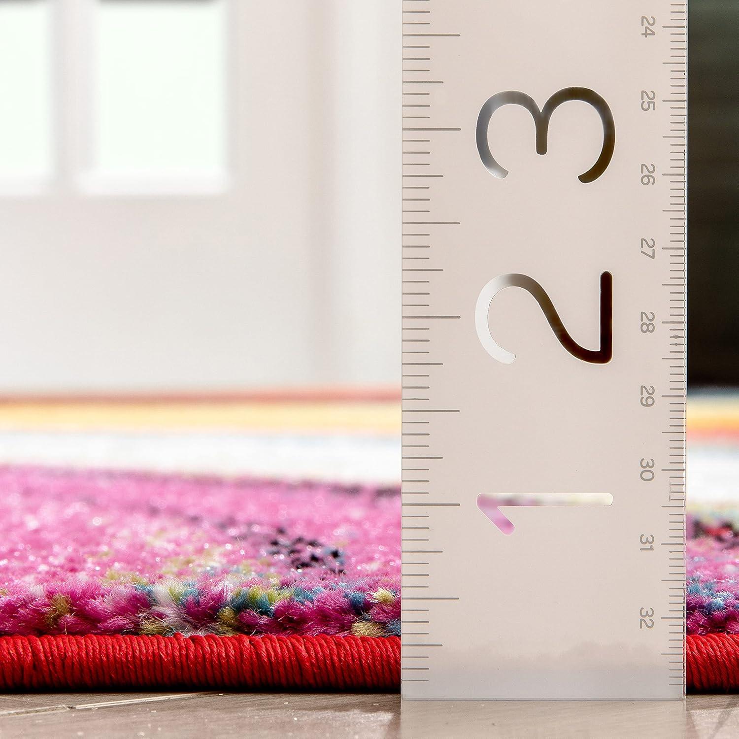 Well Woven Aurora Swirl Lines Modern Geometric Abstract Brush Stroke Painting Art Stripe 3'3" x 5' Multi Area Rug