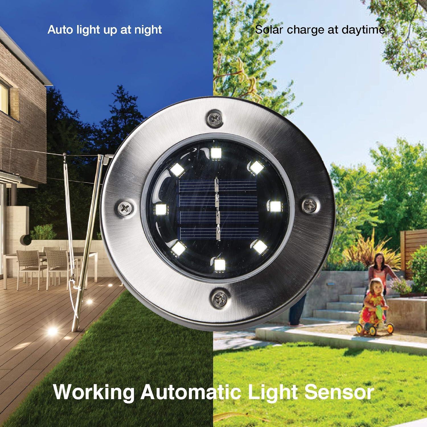 4 Pack Solar Outdoor Light - Wireless Patio Garden Landscape Lamp
