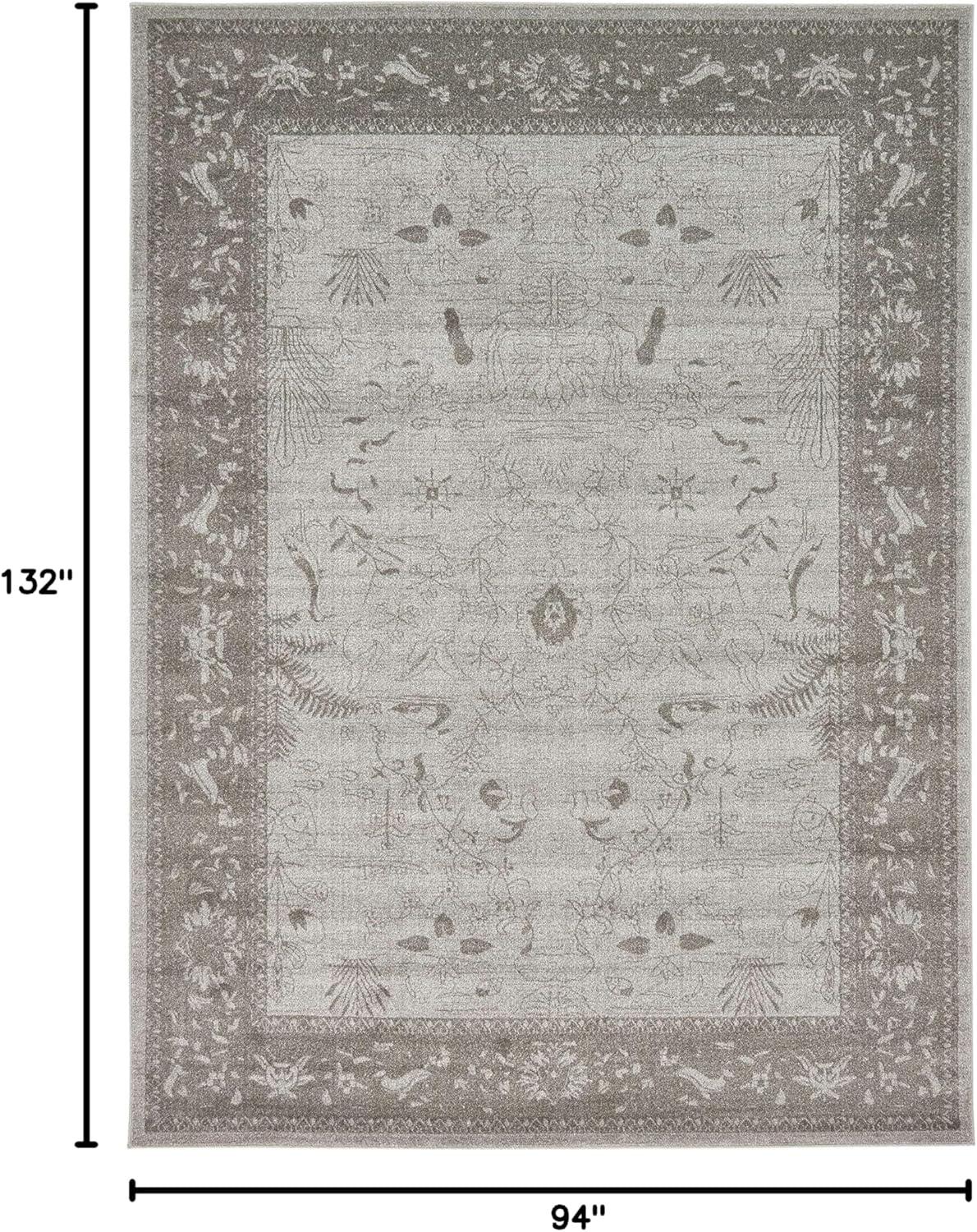 La Jolla Light Gray Floral Indoor Area Rug 8' x 11'