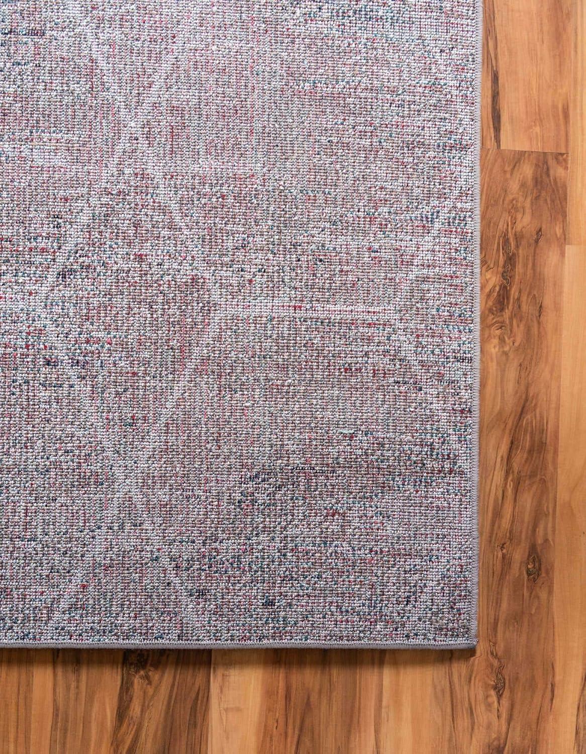 Unique Loom 6' 0 x 6' 0 Trellis Frieze Geometric Blue Multi Area Rug