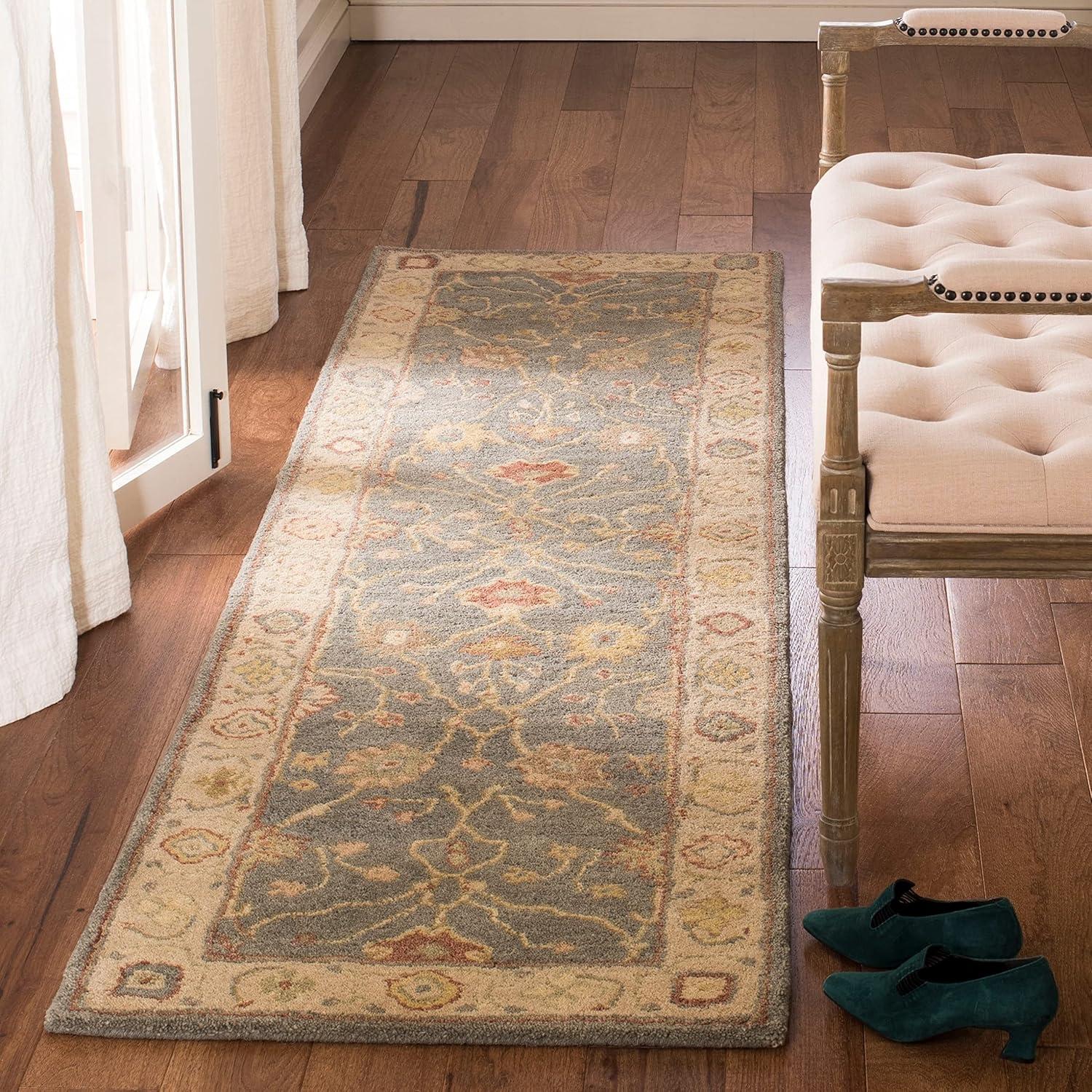 SAFAVIEH Antiquity Chanelle Oriental Wool Area Rug, Blue/Ivory, 9'6" x 13'6"