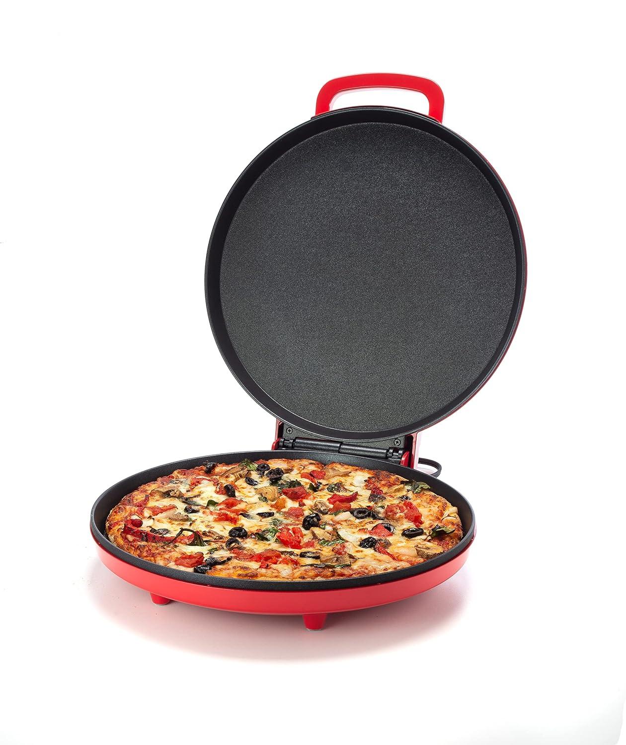 Zenith Red Non-Stick Electric Pizza Maker and Grill