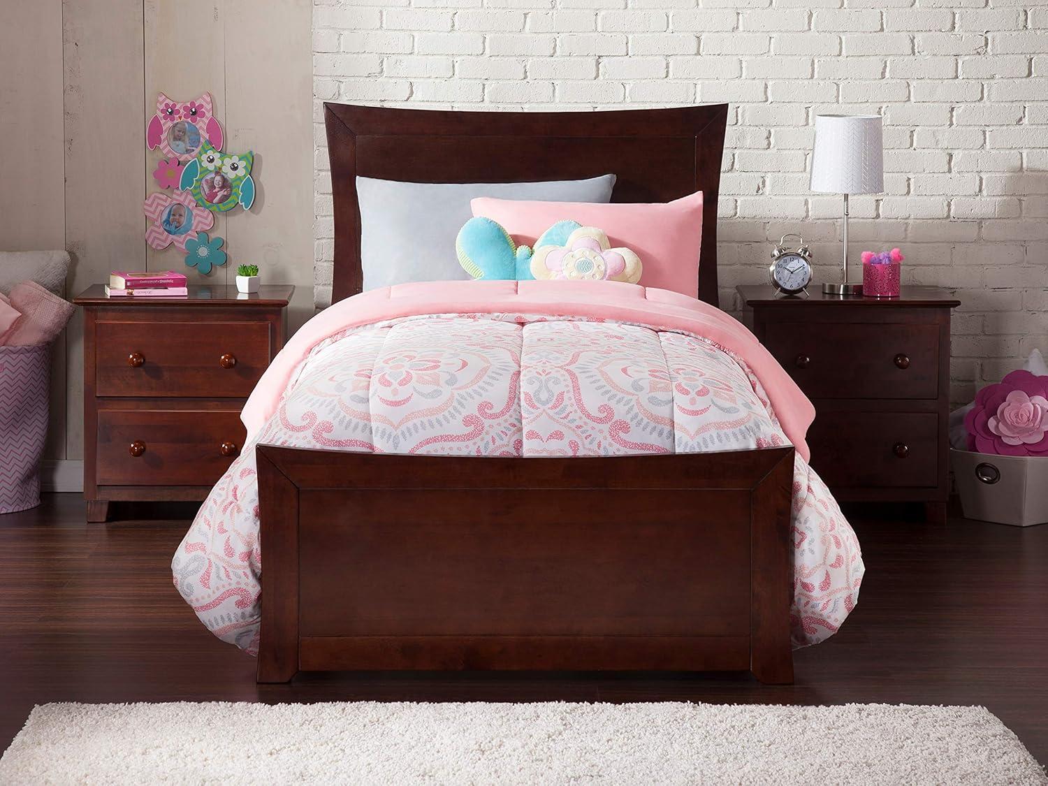 AR9012114 Metro Platform Bed with 2 Urban Bed Drawers, Twin XL, Walnut