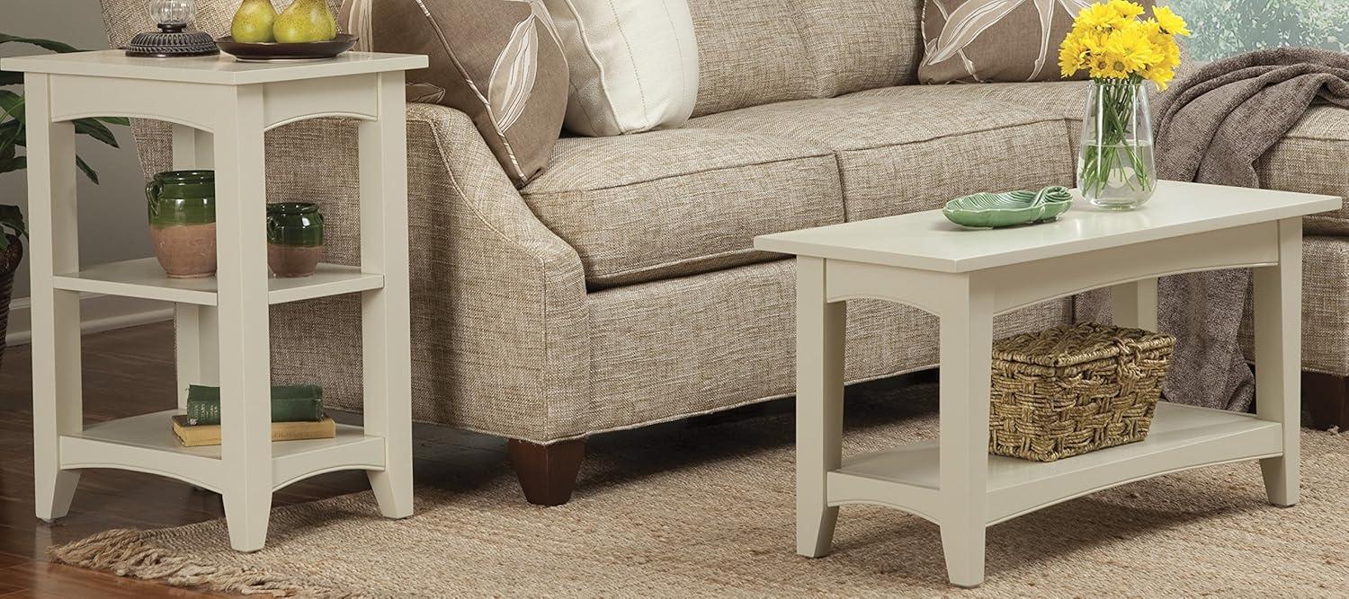 Shaker Cottage Bench with Shelf Sand - Alaterre Furniture: Hardwood Entryway Storage, Unupholstered Hallway Seat