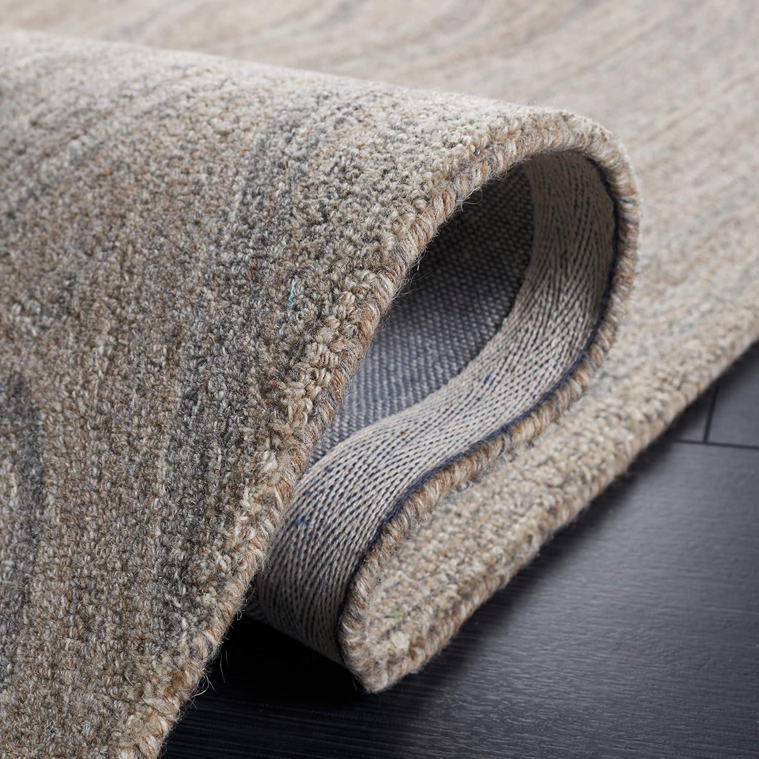 Abstract ABT901 Handmade Indoor Area Rug - Beige/Gray - 6'x6' - Safavieh