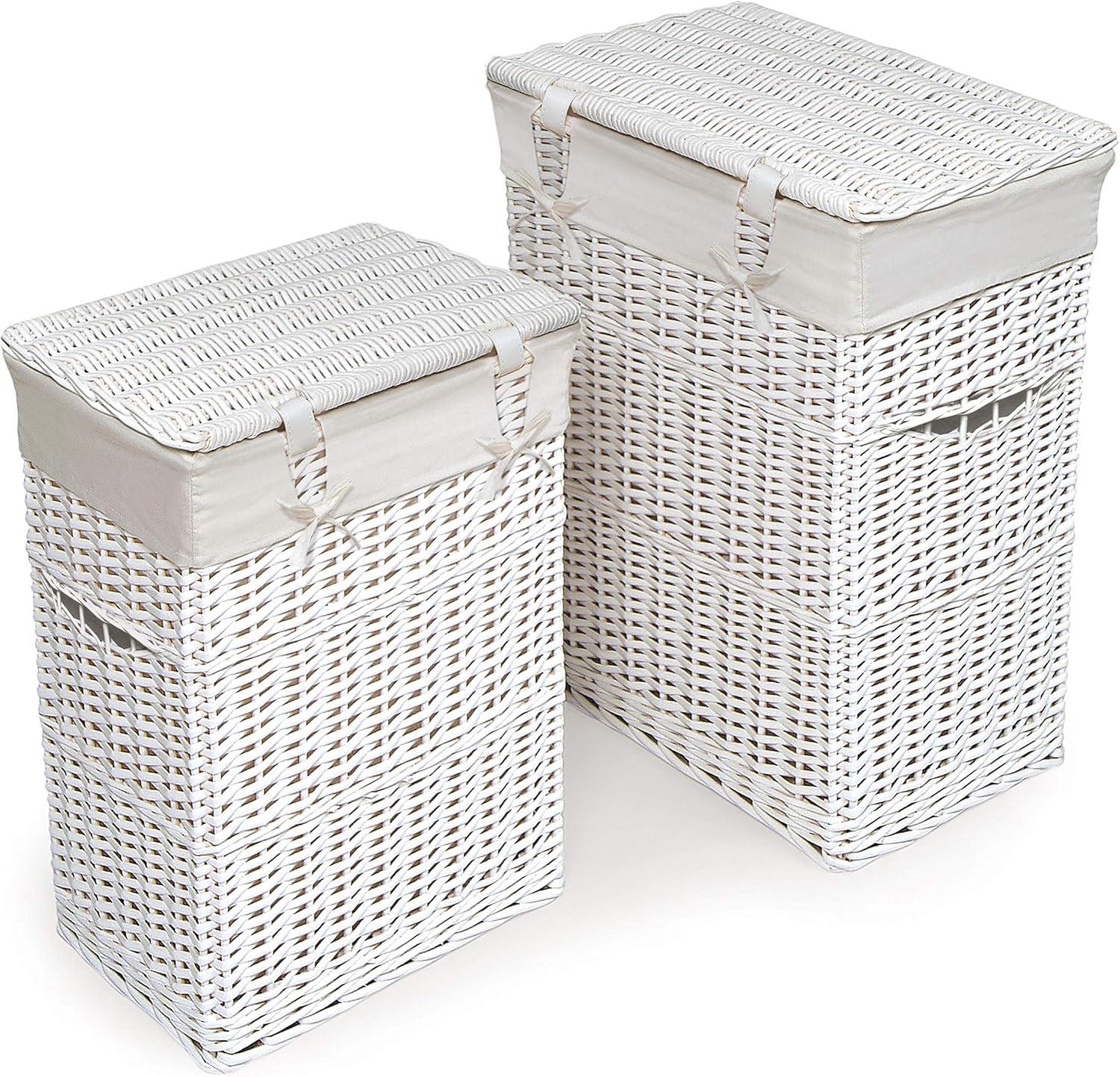Badger Basket Set of 2 Hampers with Liners - Natural