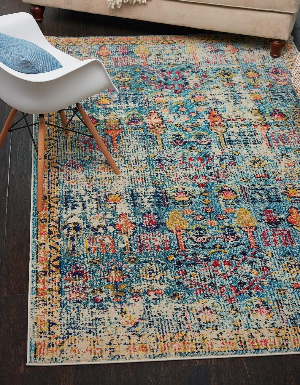 Unique Loom Monterey Collection Area Rug - Adobe (2' 7" x 10' Runner Pink/Blue)