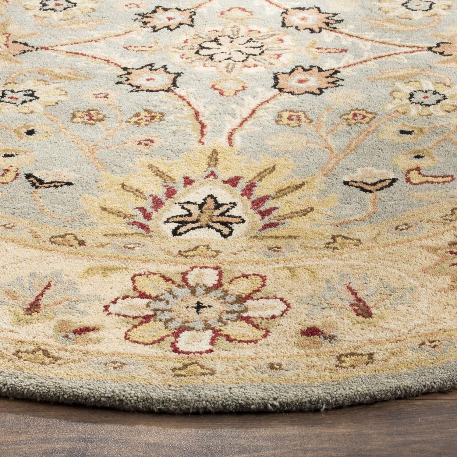 SAFAVIEH Antiquity Beaumont Oriental Area Rug, Light Blue/Ivory, 6' x 6' Round