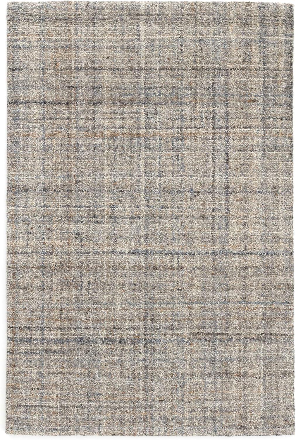 Harris Blue/Brown Hand Micro Hooked Wool Rug