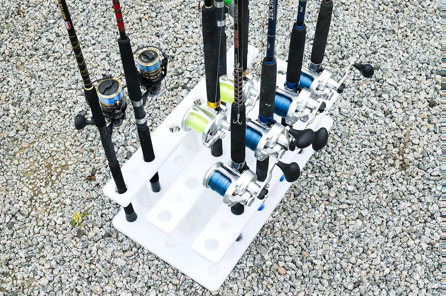 White Marine Board Heavy Duty Wall-Mounted Fishing Rod Holder