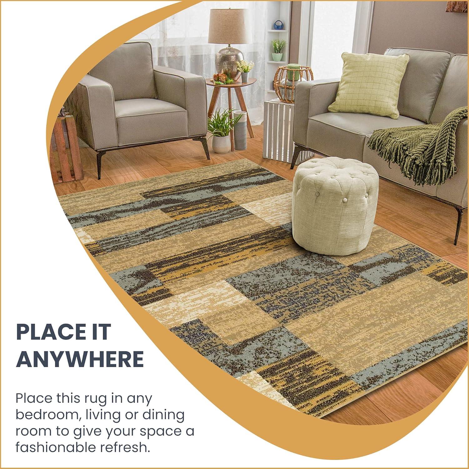 Superior Rockwood Geometric Indoor Area Rug, 8' x 10', Light Blue-Beige